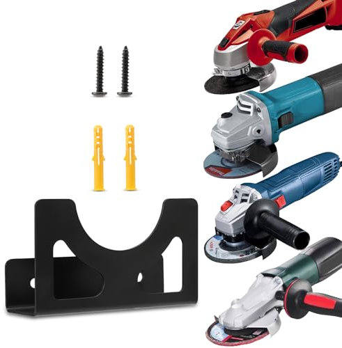 Premium Winkelschleifer Wandhalter in Edelstahl | Wandhalterung | 115-125mm | inkl. Befestigungsmaterial | für viele Hersteller geeignet - Einhell - Makita - Bosch - Dewalt - Flex uvm