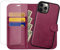 OCASE Abnehmbare Hülle iPhone 12 Pro Max Handyhülle 2-IN-1 [Magnetische Hülle] [Kabelloses Laden] [Displayschutz] [Kartenfach] RFID Schutzhülle Etui Klapphülle(2in1) Burgundy