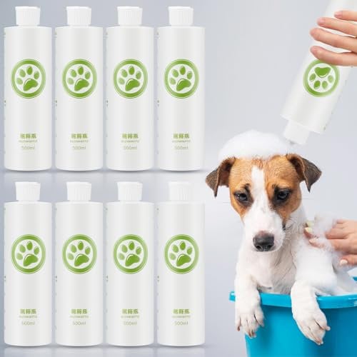 Teenyyou 8 Pack 16 oz Pet Shampoo Dilution Bottles Specialties Mixing Bottle with Caps for Dog Shampoo Easy to See Measurements for Professional Dog Grooming Shampoo Conditioner Lotion