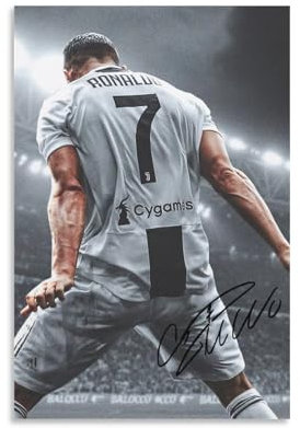 Poster, Motiv: Fußballsport, Motiv: Ronaldo Soccer Cr7, dekoratives Gemälde, Leinwand, Wandkunst, Wohnzimmer-Dekor, Poster, 60 x 90 cm