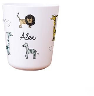 Made in Gift | Vaso personalizado para Niños | Vuelta al Cole/Guardería | Vaso Infantil con Nombre | Plástico Irrompible sin BPA | 200 ml | Animales