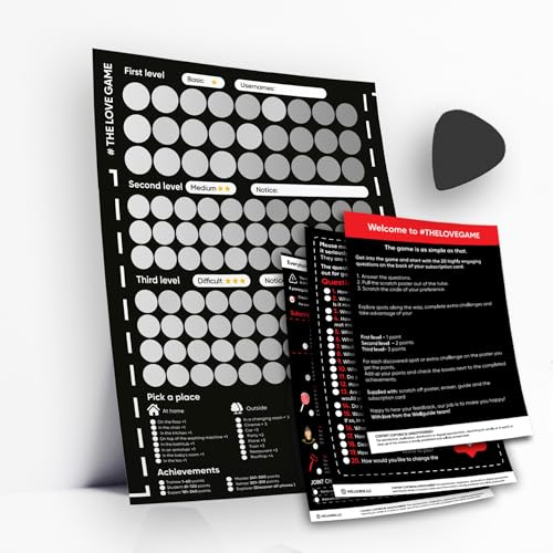 #THELOVEGAME WellGuide Poster zum Rubbeln, 169 Ideen und Gespräche, eine perfekte Ergänzung und Dekoration für das Schlafzimmer, tolle Idee für jedes Paar