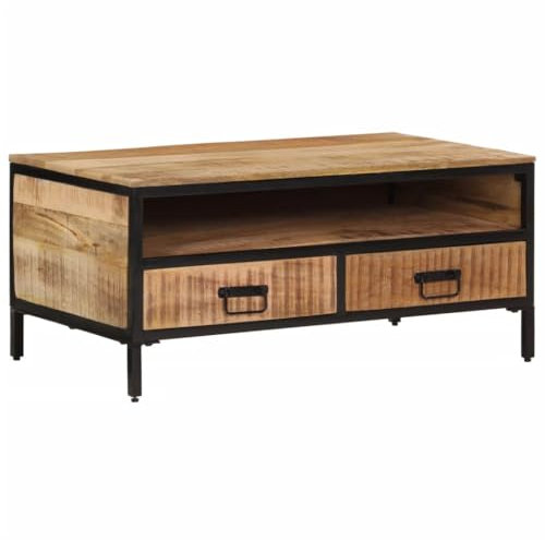 Tables-Accent Tables-Coffee Tables-Coffee Table 90x50x30cm Massivholz Rohholz Mango