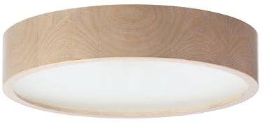 STOLARNIA PIKA Schlafzimmerlampe - Runde Holz Deckenlapme Nabucco 2xE27 (∅37 cm) - Modern Grau-Braun Deckenleuchte für, Wohnzimmer, Flur, Küche - Stilvolle Kiefernholz LEJA