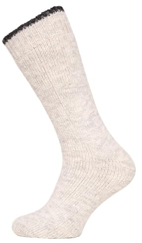 Ein Paar Extra Dicke Wollsocken Damen Und Herren Uni Design Skandinavische Socken Kuschelsocken Aus 80% Wolle Dicke Socken | 1 Gr. Weiß-50
