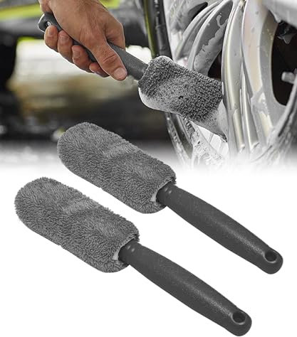 Flaconi 2PCS Brosse Jante Voiture,Brosse Nettoyage Voiture,Brosse pour Jantes Voiture,Brosse Nettoyage Jantes Voiture,Convient également au Nettoyage des Voitures,Camions,Caravanes,SUV,Motos (Gris)