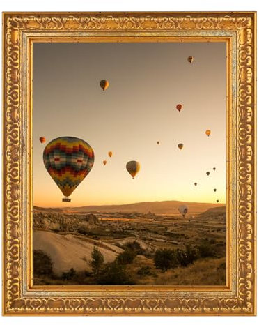 elthmpr Bilderrahmen Gold Vintage 20x25 - Deko Bilderrahmen Vintage Fotorahmen Holzrahmen Retro Antik Shabby für Wand Tischrahmen