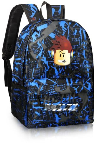 yumcute Ro-blx Kinder Rucksack, Druck rucksack Jugendlichen, Rucksack Jungen 10 Jahre, kinder Schulrucksack Jungen, Große Kapazität Reiserucksäcke, Cartoon Anime Schultaschen für Kinder