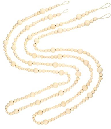 SOLUSTRE 1 Stück Perlengirlande Perlen für Wohnkultur Perlen zur Dekoration Wandhängele -Ornamente drinnen Christbaum anhänger christbaumanhänger Perlen Girlande Hängedekoration hölzern