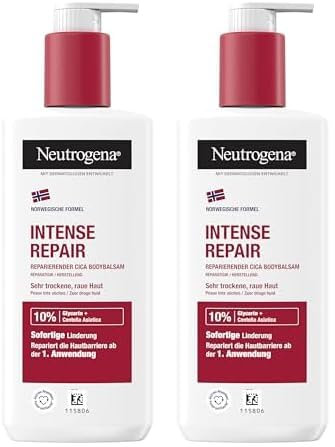 Neutrogena Intense Repair Reparierender CICA Bodybalsam, feuchtigkeitsspendende Bodylotion mit Glycerin & Centella Asiatica, nicht fettende Körperlotion für raue, sehr trockene Haut (250 ml)