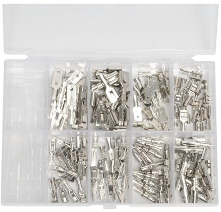 AUTO OCCASION 120Pcs 2.8/4.8/6.3mm Quick Splice Male and Female Wire Spade Connector Crimp Terminal Block Assortment Kit for Car Audio Speaker Electrical Wiring