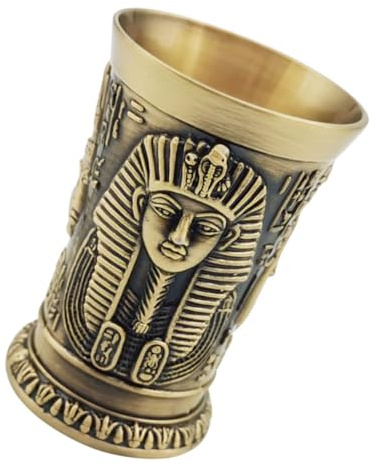 PRETYZOOM Coppa da Vino Creativa in con Design Retro Egiziano Bicchiere Cocktail Antico Lucidato e Angoli Arrotondati per Uso e Festivo