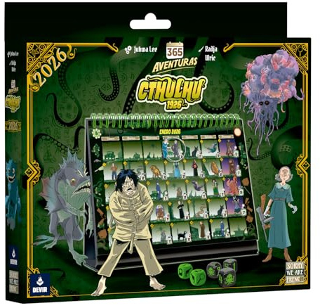 Devir - MKTCALENCTHUL-Kalender 365 Abenteuer Cthulhu 1926 - Interaktives tägliches Spiel, Würfel und Herausforderungen, Geheimnis und kosmischer Horror für Jugendliche und Erwachsene