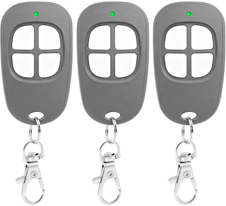 AAM0049 - Mando a distancia para puerta de garaje (4 canales, 433,92 MHz, compatible con SCS, motorización, puerta y puerta de garaje (gris)