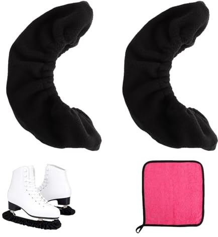 TMZELOA Kufenschoner Schlittschuhe Set, Schlittschuhschoner, Elastische Kufenstrümpfe Kufenschoner für Schlittschuhe Damen Herren, Kufenschutz Eislaufschuhe Zubehör für Eishockey & Eiskunstlauf