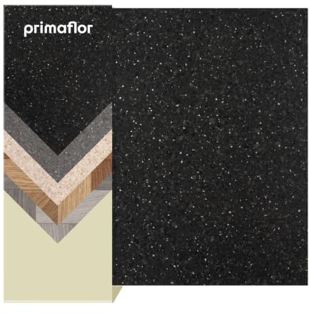 Primaflor PVC Bodenbelag Oakland | 200x100 cm | Granit Schwarz | Phthalatfreie PVC-Meterware mit R11 und Bfl-s1, antistatisch, trittschalldämmend und für Fußbodenheizung geeignet