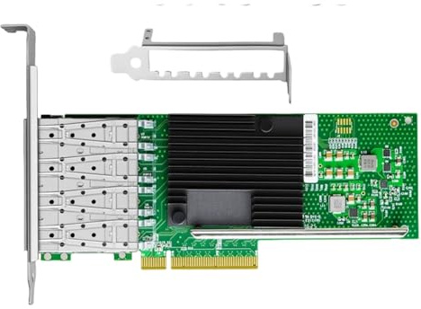 Qomcsrl Scheda di Espansione LAN PCIe X8 X710-DA4 con Porte Ethernet Gigabit + 10GbE NIC Adattatore di Rete per ESXi per Nas FreeNAS per Server.