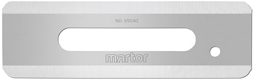 MARTOR 10x Industrieklinge 18,8 mm, 2-fach, Ersatz-Cutterklingen | Im Spender, Doppel-Facette, beidseitig geschliffen, für Sicherheitsmesser & Cuttermesser, No. 69040.50
