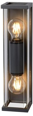 LUCIDE CLAIRE - Wandleuchte Innen/Außen - 2xE27 - IP54 - Anthrazit