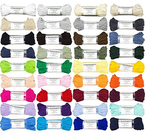 e-kurzwaren Cordon de Coton 5mm / 50m Cordon Coton Décoration Floristique 38 Couleurs