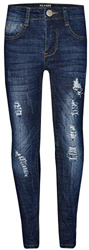 A2Z 4 Kids Boys Skinny Jeans Trendy Ripped Stretchy Pants Fashion Trousers New Age 3 4 5 6 7 8 9 10 11 12 13 Years Dark Blue