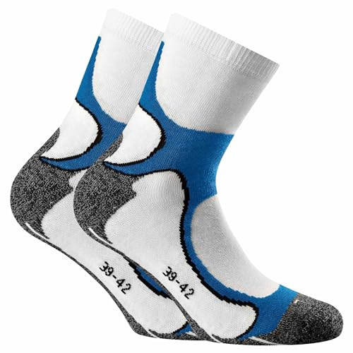 Rohner Unisex Erwachsene Basic Running/Walking 2er Pack Laufsocken Weiß 39-42