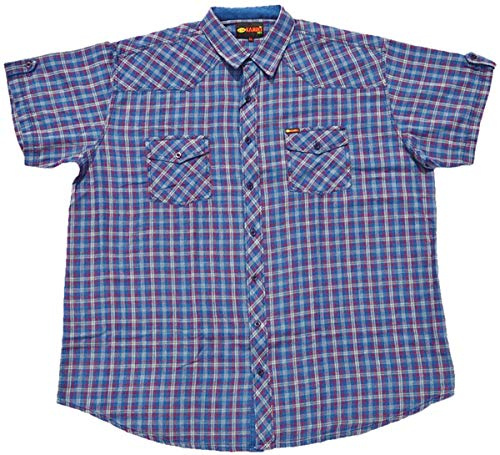 KAMRO Chemise pour homme - Grandes tailles - Bleu marine/bleu/rouge/blanc à carreaux - 3XL-8XL - Multicolore - XXXXXXXXXL
