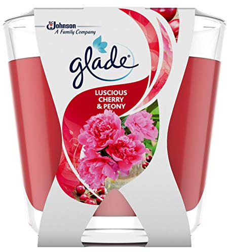 Glade Décor Duft-Kerze im Glas, Cherry & Peony (fruchtig), 6er Pack (6 x 70 g)