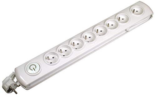 BLOC 8X16A+T + INTER BLANC CABLE 1,40M 3G1,5MM²