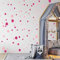 TUPFEN DOTS Wandtattoo 128 Stück | rund & handgezeichnet Punkte | Konfetti AUFKLEBER Kindergarten | unregelmäßige Punkte Wandsticker Kinderzimmer ZWEIFARBIG (Rosa/Pink)