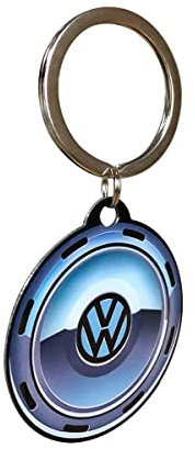 Nostalgic-Art Retro Schlüsselanhänger, Ø 4 cm, VW – Wheel – Volkswagen Bus Geschenk-Idee, Original Lizenzprodukt (OLP), aus Metall, Vintage Design