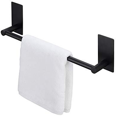 KES Porta Asciugamani Bagno Adesivo 30CM Nero, Portasciugamani da Parete de senza Foratura, Porta Salviette per Bagno e Cucina Acciaio Inossidabile, A7000S30-BK