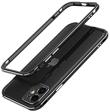 qichenlu Ultraslim Gaming Case Schwarz Aluminium Rahmen kompatibel mit iPhone 11,Leicht Luftfahrt Alulegierung Metall Bumper Innen Schwamm,mit Kamera Schutz Abdeckung Rückseite Folie