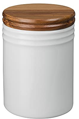 Denby James Martin Cook Vorratsdose, grau, weiß, Gewicht: 835 g, Länge 12,5 cm, Breite 12,5 cm, Tiefe 7 cm, Fassungsvermögen 1100 ml