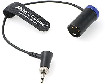 Low-Profile Audio-Cable for Sennheiser-EK-2000 XLR 3-Pin Male to Locking-3.5mm-TRS Right-angle Balanced Cable for Sound Devices 633 688 Zaxcom Zoom Alvin's Cables Blue