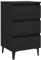 vidaXL Nachttisch mit Metallbeinen 3 Schubladen Nachtschrank Nachtkonsole Nachtkommode Schlafzimmer Schrank Kommode Schwarz 40x35x69cm