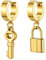 Bestyle Pendientes Aros Asimétricos de Llave Candado, Pendientes de Acero Inoxidable Dorado, Pendientes de Moda Hip Hop Punk para Hombre Mujer