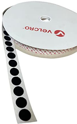 VELCRO® - Monedas adhesivas de doble cara, color negro, 22 mm, puntos adhesivos de doble cara, monedas adhesivas, puntos adhesivos fuertes (gancho, 20 monedas)