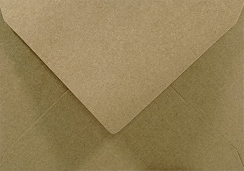 Netuno 100 Umschläge Kraftpapier Natur-Braun DIN C6 11,4x16,2 cm | 100g Naturpapier · stilvolle robuste edle sandbraune Briefumschläge für Hochzeit, Einladungen, Grußkarten & Weihnachten