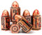 Bullet Metall Würfel Set, D6 DND Würfel 6pcs, ZHOORQI Blutfleck Polyedrische Würfel für D&D Dungeons and Dragons Zubehör Geschenk(Bullet - Red Copper)