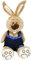 BEMIRO Plüschtier Hase mit Hosenträger in blau - ca. 33 cm, Osterhase Kuscheltier, Plüsch Hase, Kuscheltier Hase, Stofftier Hase, Plüschtier Hase, Kleiner Hase