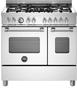 Bertazzoni Master Series MAS95C2EXC 90cm Dual Fuel Range Cooker - Stainless Steel - A Rated