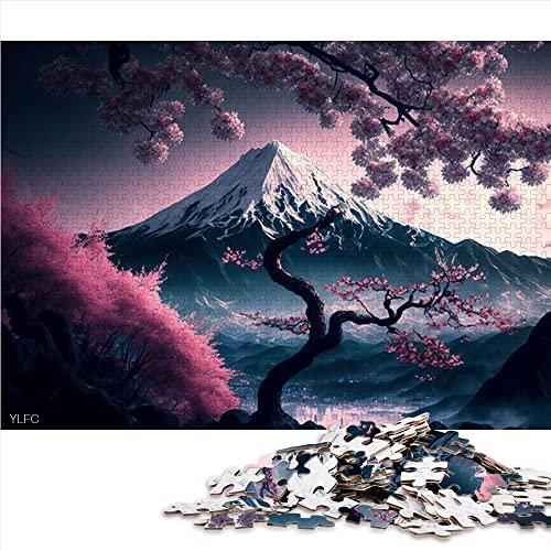 Puzzle 1000 pièces pour Adultes Fleurs de Cerisier Japonais Puzzle pour Enfants Puzzles en Carton Puzzle éducatif Jeu de Famille (Taille 26x38cm)