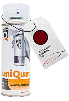 uniQum Autolack Spraydose fürs Auto für VOLKSWAGEN DUNKELROT Z3B Autolack Reparatur 400 ml