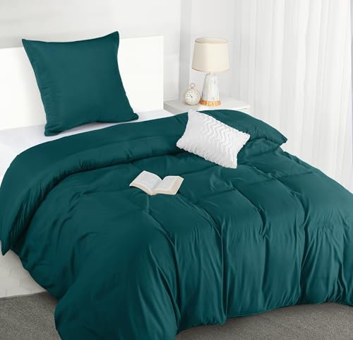 Utopia Bedding Copripiumino Singolo - Microfibra Copripiumino 135x200cm + Federa 80x80cm - Verde Alzavola