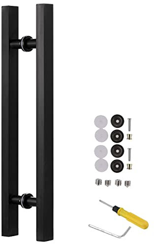 Maniglia per Porta Push Pull a Doppia Faccia con Accessori, Maniglia per cancello Scorrevole per fienile/Ufficio/Vetro/Porta d'ingresso, Set Maniglia antiruggine, Lunghezza 50 60 80 120 cm (