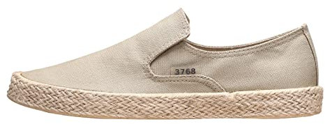 UnoSheng Zapatos de lona para hombre - Zapatos casuales para hombres, ligeros y transpirables, diseño monocolor para zapatos planos de caminar, actividades deportivas y moda casual, caqui, 44 EU