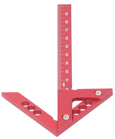 Garosa Tracciatore Centro Lega Alluminio 100mm | Calibro Di Tracciatura 100Mm In Alluminio. Linee Centrali A 45° e Verticali. per Falegnami