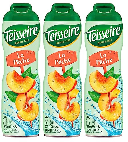Teisseire Getränke-Sirup Peach/Pfirsich 600ml - Sirup der genauso schmeckt wie die Frucht (3er Pack)