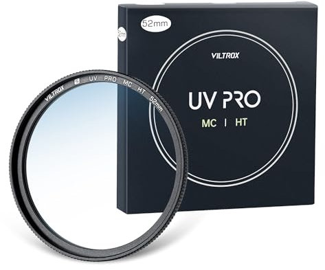 VILTROX Filtro UV MC da 52mm, MC Filtro di protezione UV 18 rivestimenti multistrato UHD, rivestimento nano, filtro UV ultra sottile resistente ai graffi per obiettivo fotocamera da 52mm